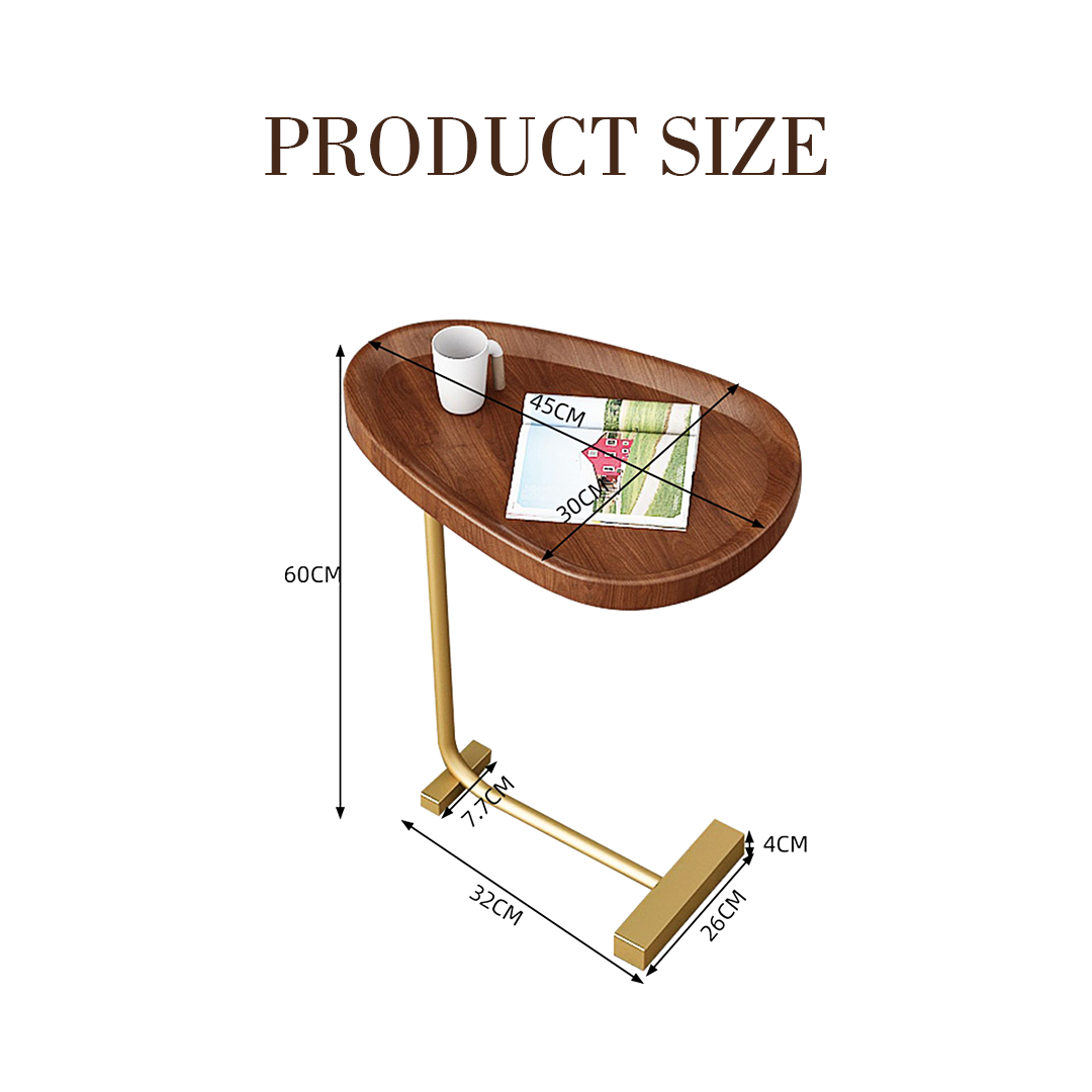 Isabeau Side Table, Wood with puppy sofa bed
