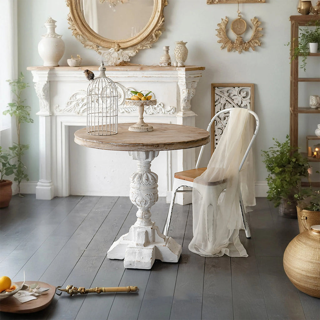 Leif Retro White Dining Table - dining table and chairs wood