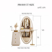 Charlotte Dressing Table With Full Length LED Mirror, Cream-Weilai Concept