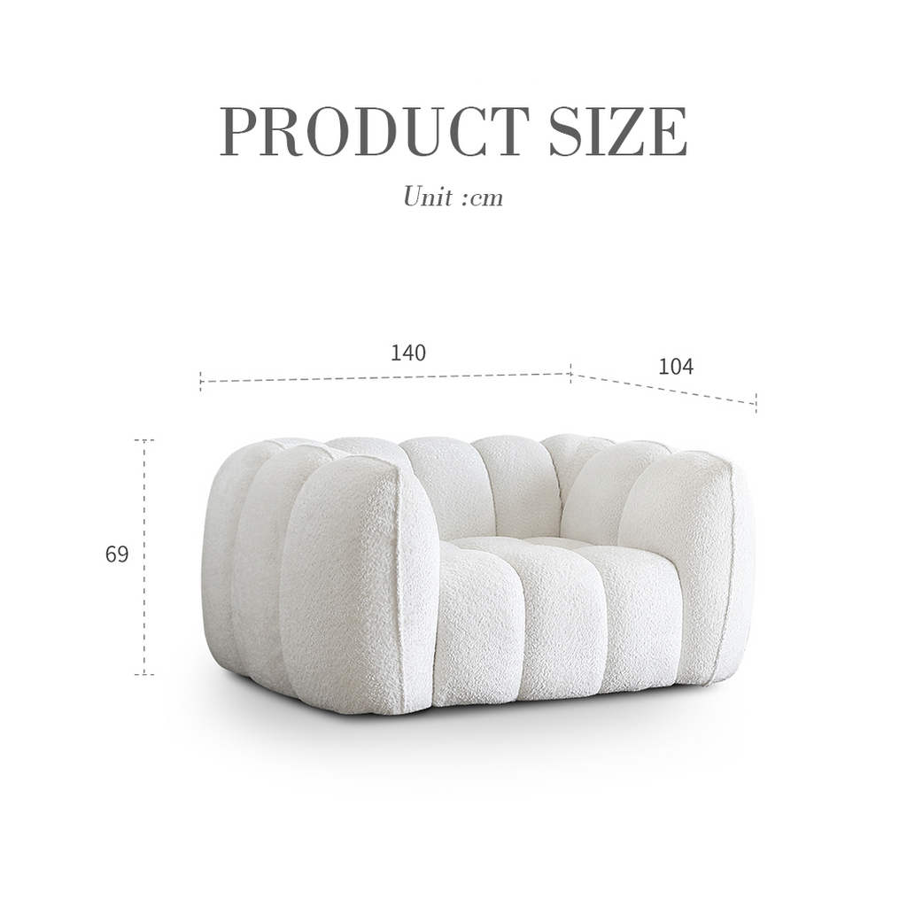 Oxley Pumpkin Single Seater Sofa, Armchair, White with extendable glass dining table