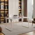 Kwame Office Desk With Office Chair, White - office desk chair leather