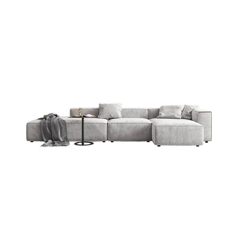 Yetta Three Seater, Four Seater Sofa, Corner Sofa, Grey Velvet with left facing corner sofa