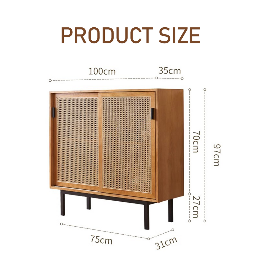 Haven Rattan Sideboard, Side Cabinet with french style sideboard