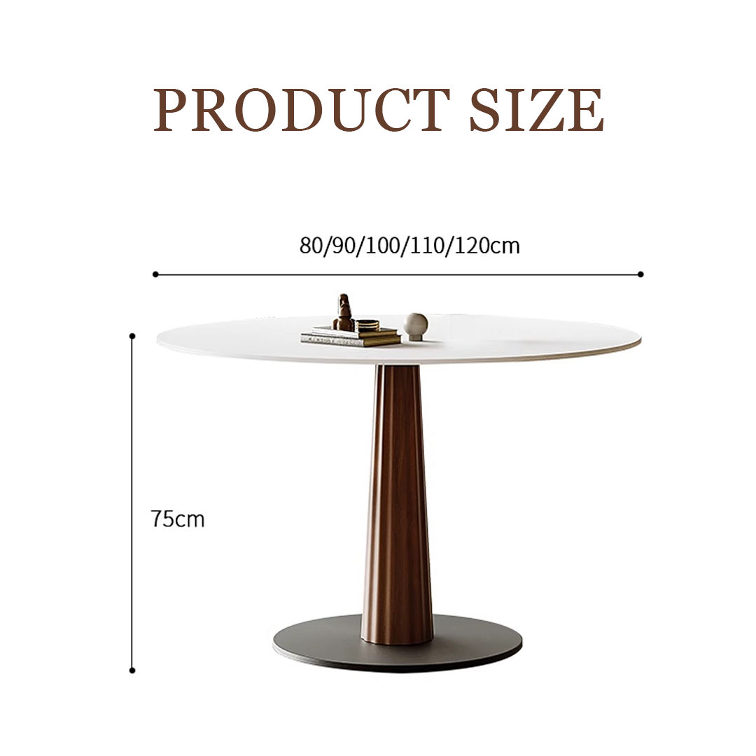 Anderson Small Round Dining Table, Sintered Stone & Solid Wood with amazon dining table
