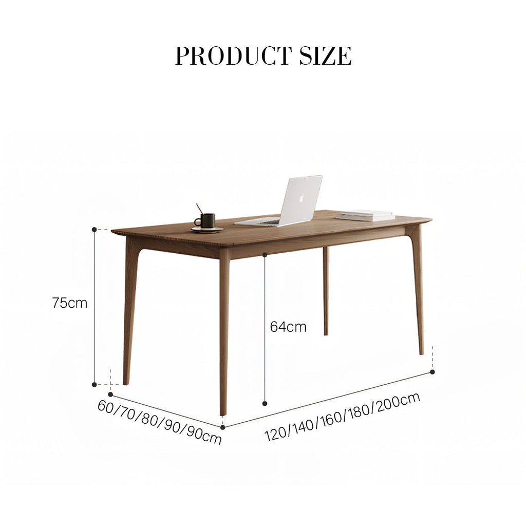 Mei Office Desk, Solid Wood, Ash Wood with office desk separators