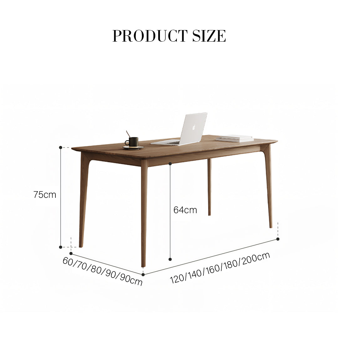 Mei Office Desk, Solid Wood, Ash Wood with office desk separators