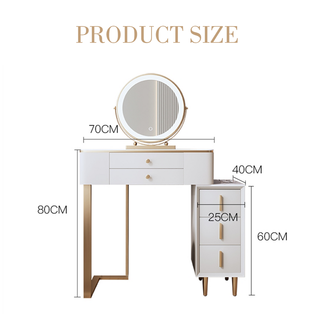 Lakin Dressing Table, White with cream dining table and chairs