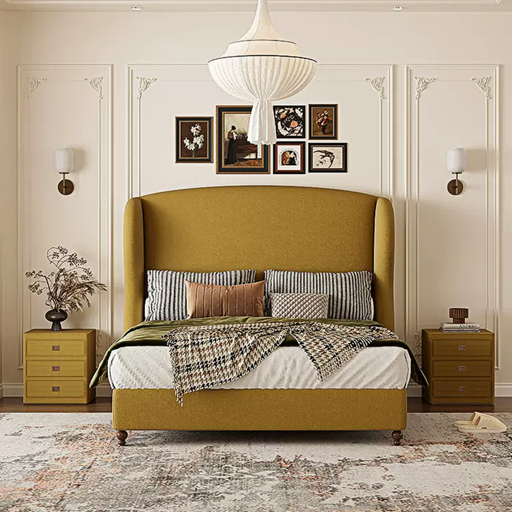 Amara Wingback Double Bed, King Size-Weilai Concept-Weilai Concept
