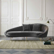 Slender Modern Curved Two Seater, Three Seater Sofa, Velvet - curved sofa