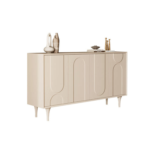 Auvergne Sideboard, Cream, side view of display cabinet sideboard