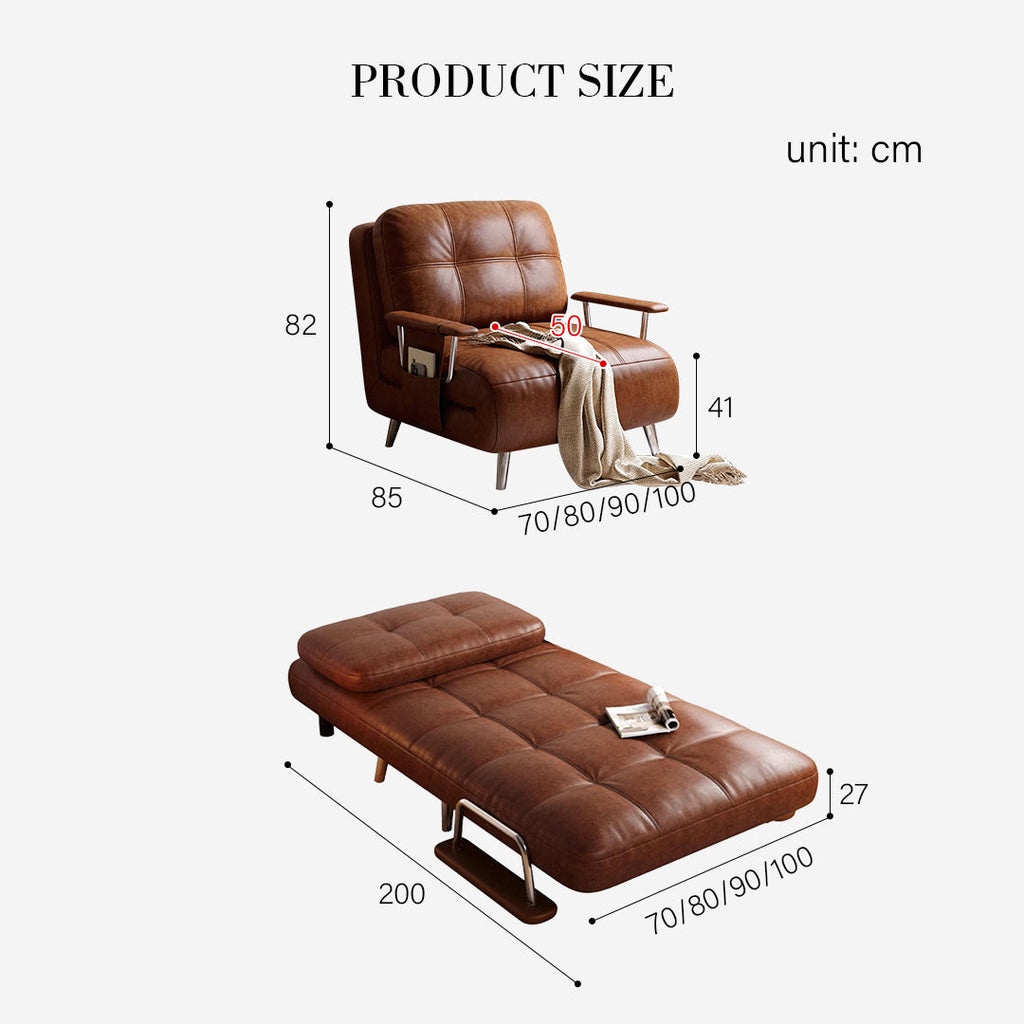 Riley Single Sofa Bed, Two Seater Sofa Bed, Black Leather with l shaped sofa beds