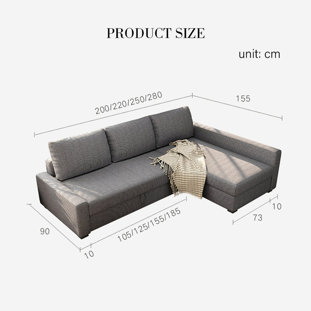 Edwards Three Seater Corner Sofa Bed With Storage, Linen with pay monthly corner sofa