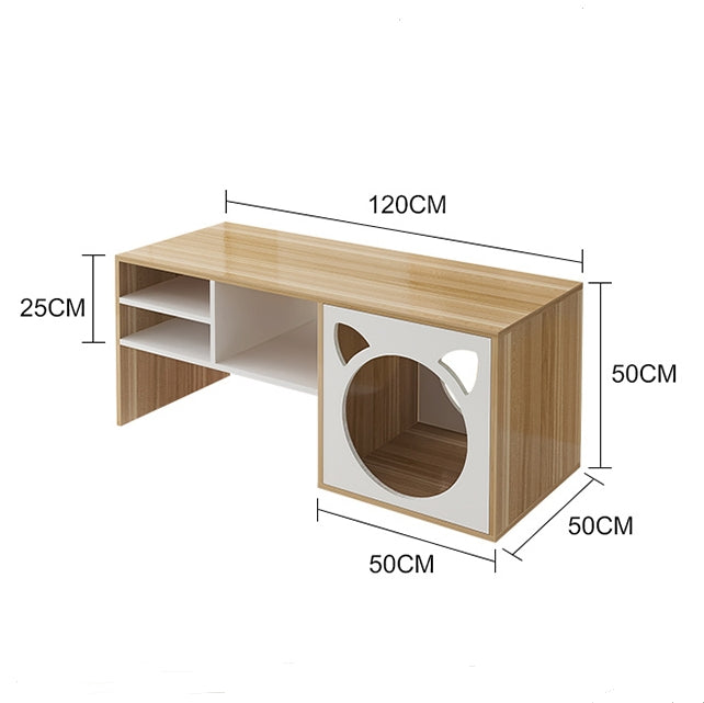 Marioni Coffee Table With Pet House, Wood-Weilai Concept-Weilai Concept
