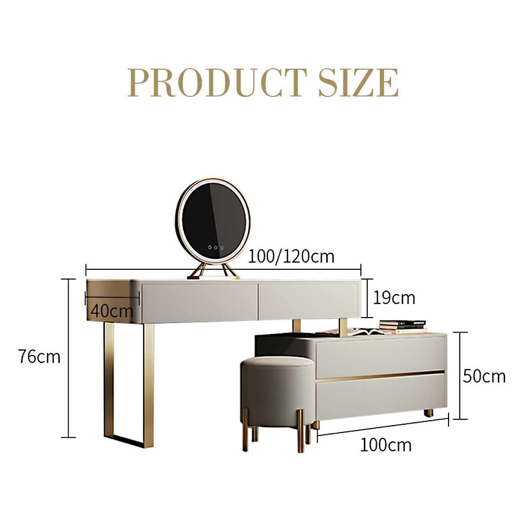 Maynard Dressing Table With Sideboard With LED Mirror with colourful sideboard