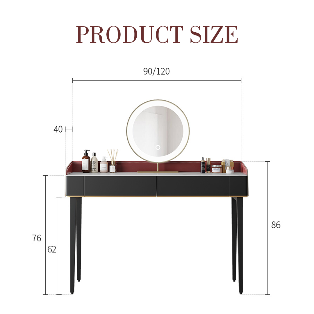 Ivoree Dressing Table With Drawers, Wood with 6 chair dining table