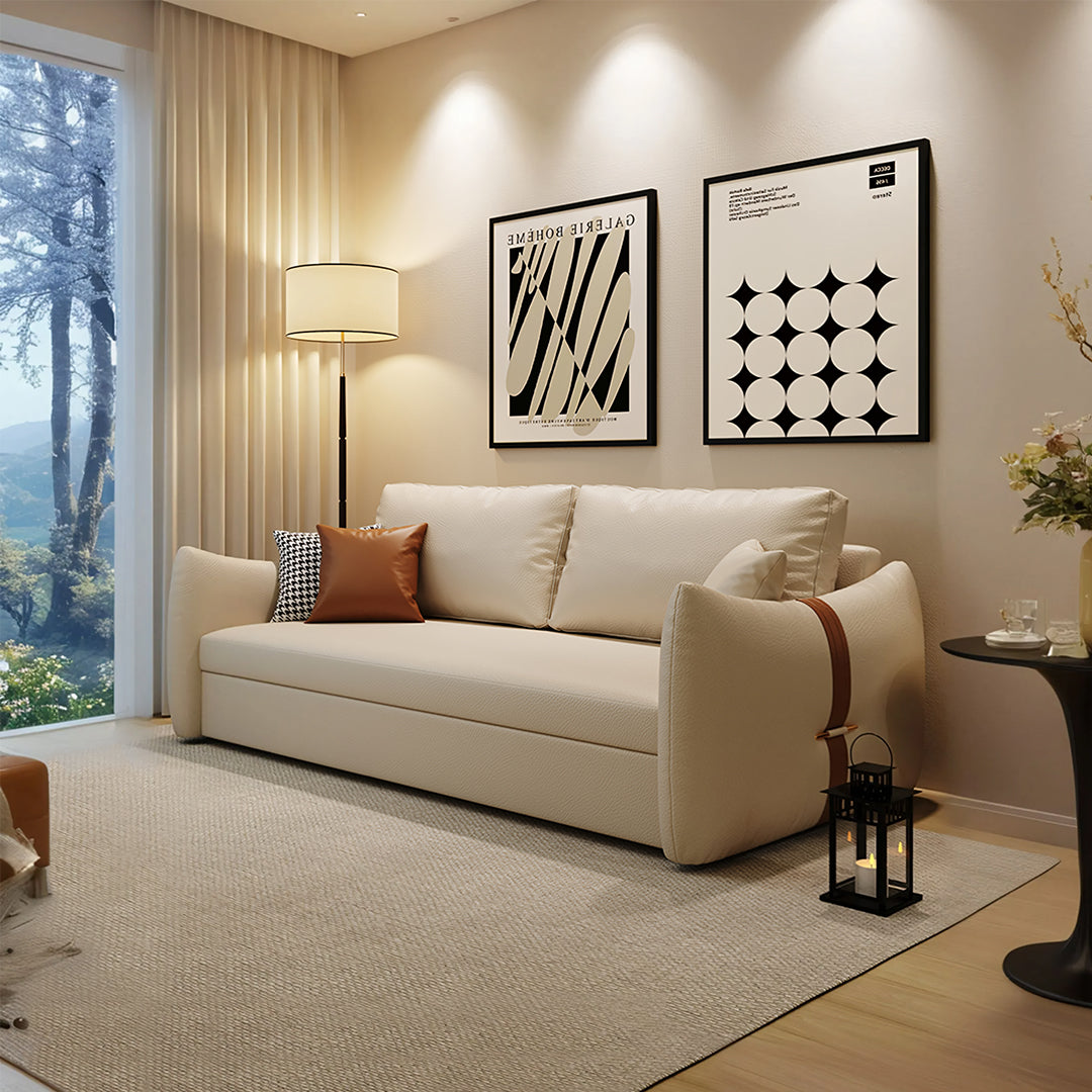 Sakura Sofa Bed With Storage in a lifestyle setting with sofa bed pull out