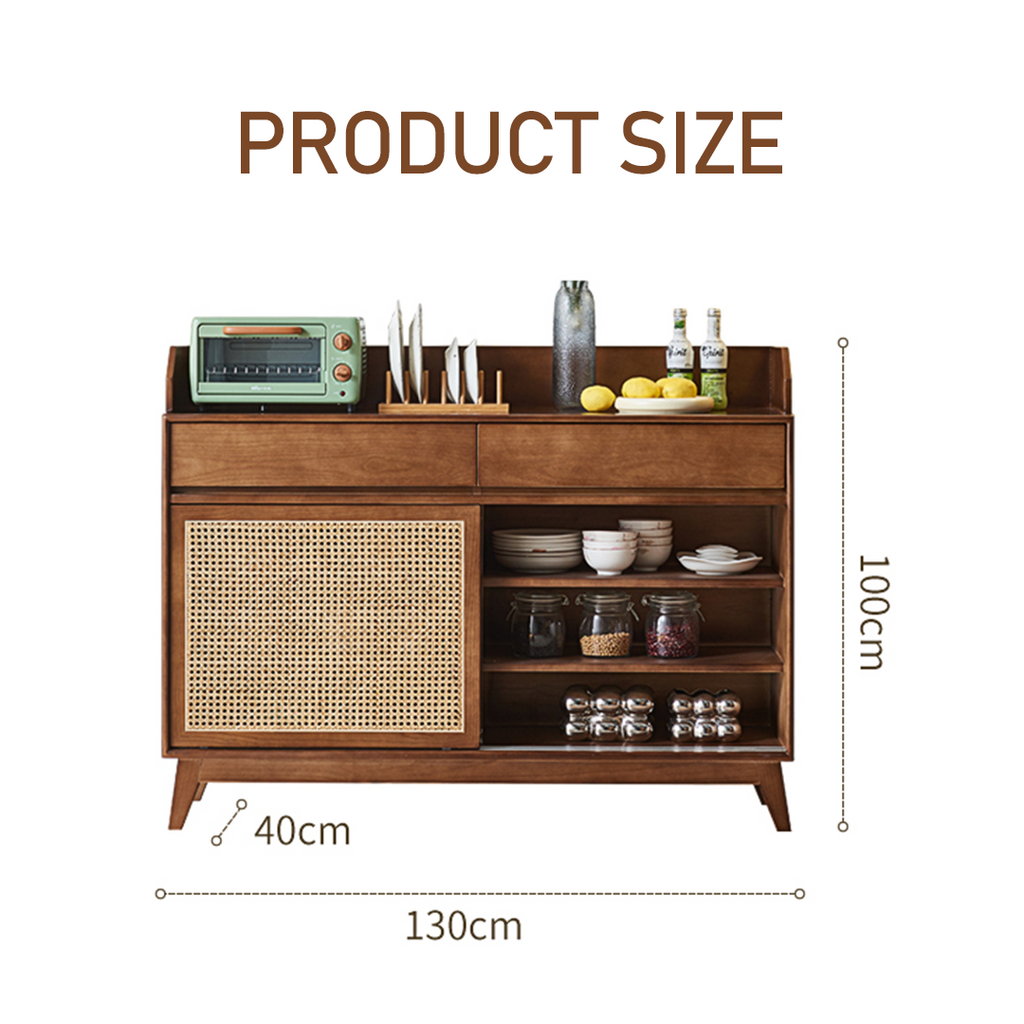 Cameron Sideboard, Rattan Cabinet With Glass Sliding Door with sideboard mango wood