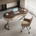 Chika Modern Office Desk For Home, Curved Office Desk, Wood - curved office desks