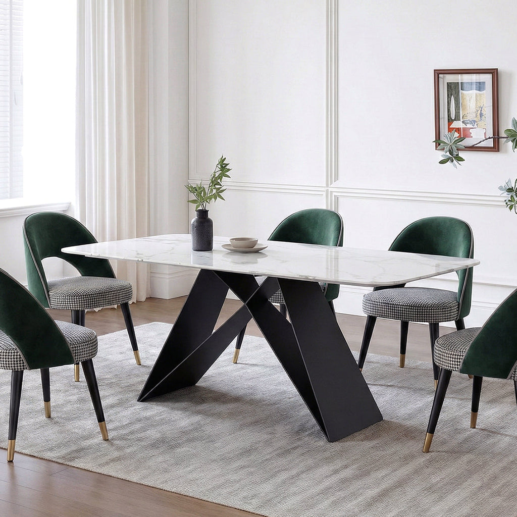 Amsterdam Dining Table, Marble - dining room tables with drop leaves