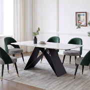 Amsterdam Dining Table, Marble - dining room tables with drop leaves