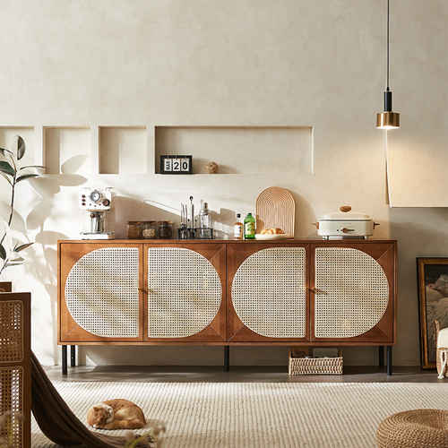 Booker Rattan Sideboard, Solid Wood - sideboards white