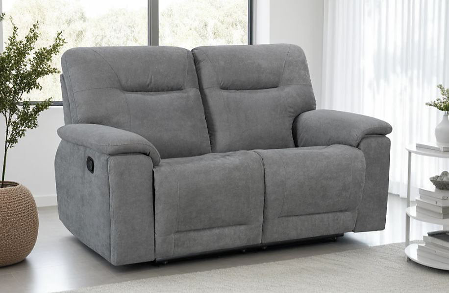 Stanley Manual Recliner Sofa Grey 2 Seater