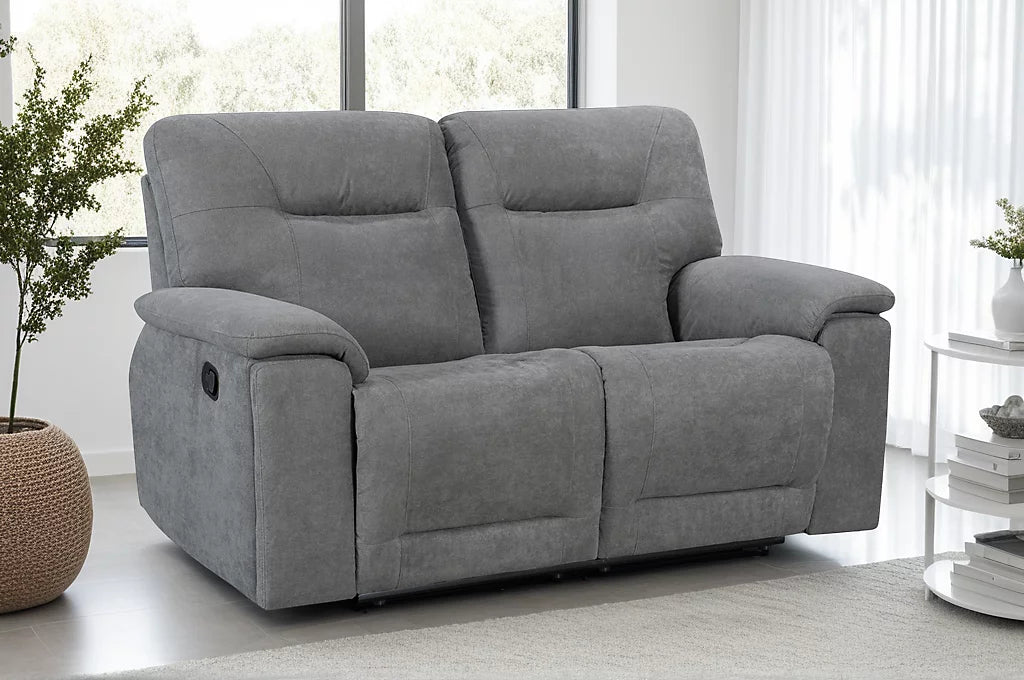 Stanley Manual Recliner Sofa Grey 2 Seater