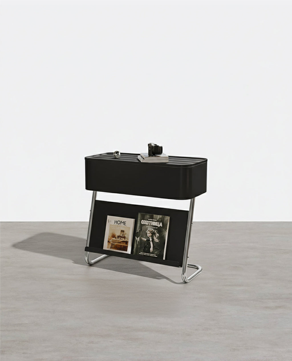 Nikolas Side Table With Storage, Black-Weilai Concept