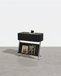 Nikolas Side Table With Storage, Black-Weilai Concept