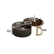 Bell Nesting Coffee Table Set, White & Gold with grey color dining table