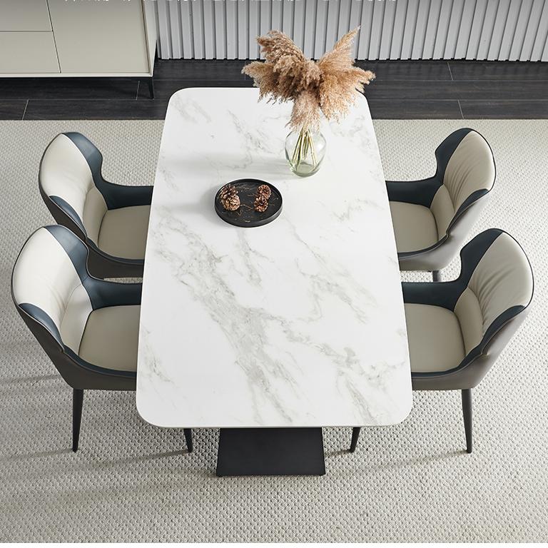 Amsterdam Dining Table, Marble with ercol dining table