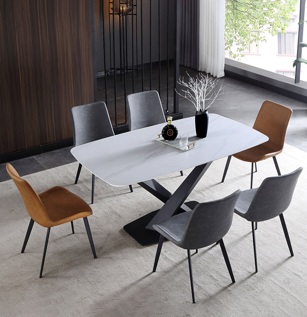 Sanders Dining Table, Sintered Stone with circular dining table small