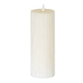Luxe Collection Natural Glow 3x8 Textured Ribbed LED Candle