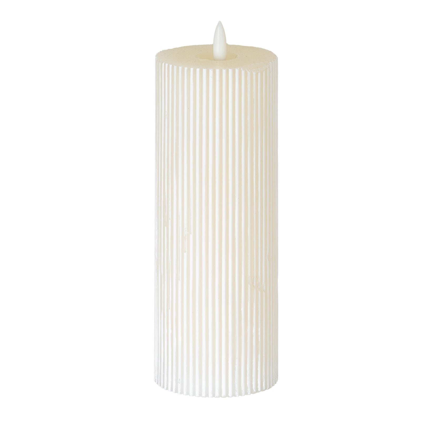 Luxe Collection Natural Glow 3.5x9 Texture Ribbed LED Candle