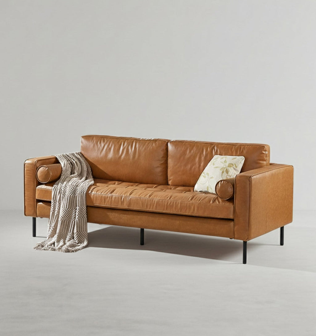 Minimalism Two Seater, Three Seater Sofa, Corner Sofa, Real Leather - u shape corner sofa