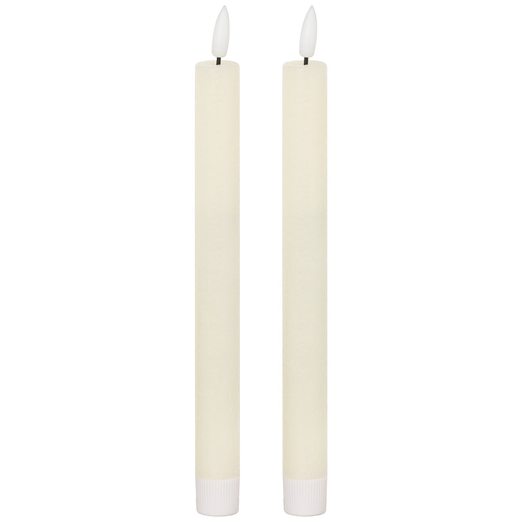 Luxe Collection Natural Glow S/ 2 Ivory LED Dinner Candles