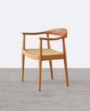 Abiram Rattan Dining Chair, Solid Wood-Weilai Concept