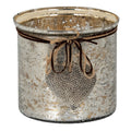 Mercury Hammered Heart Large Candle Holder