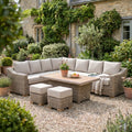 Capri Outdoor Large Corner Set With Riser Table + 2 Stools