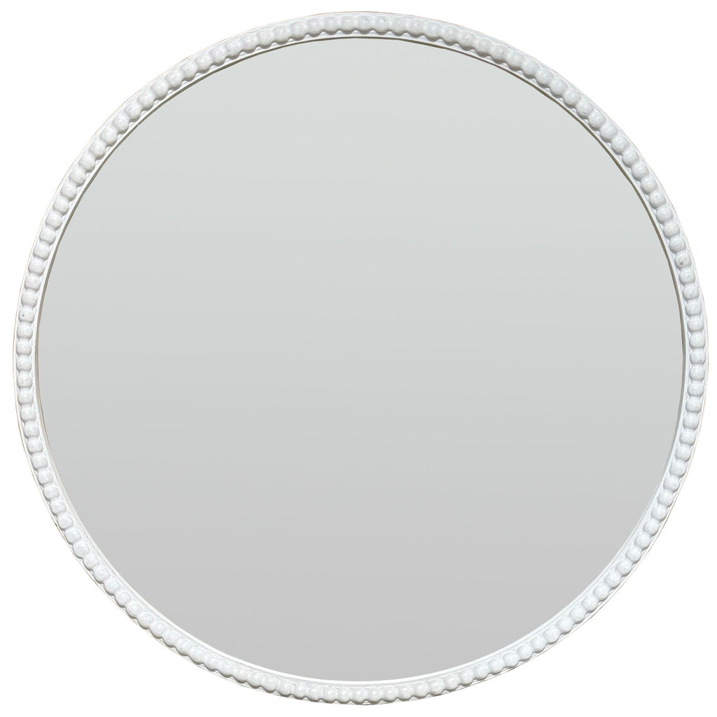 Washed Wood Framed Beaded Mirror