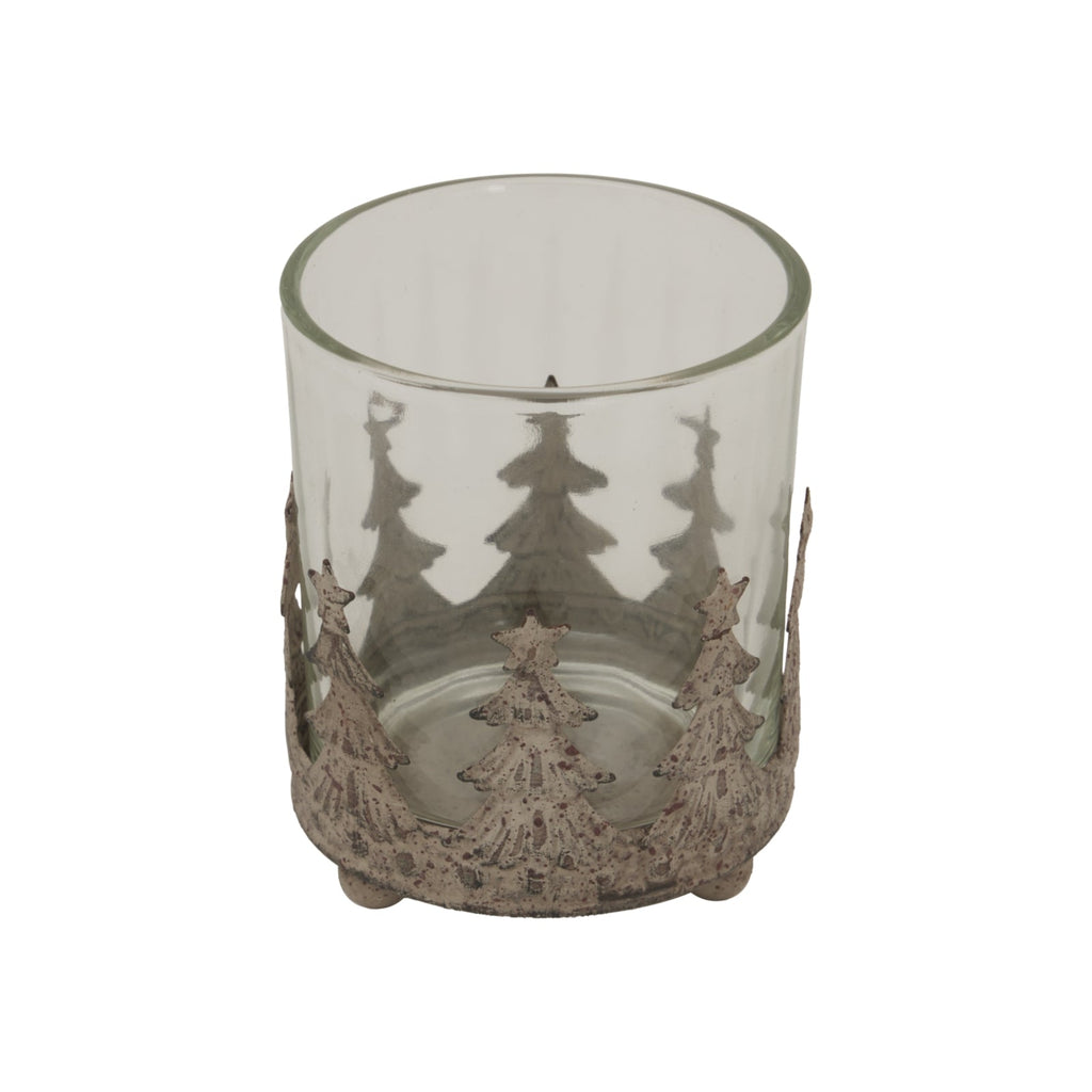 Rustic Glass Candle Holder