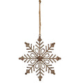 Rustic Hanging Gem Snowflake Decoration