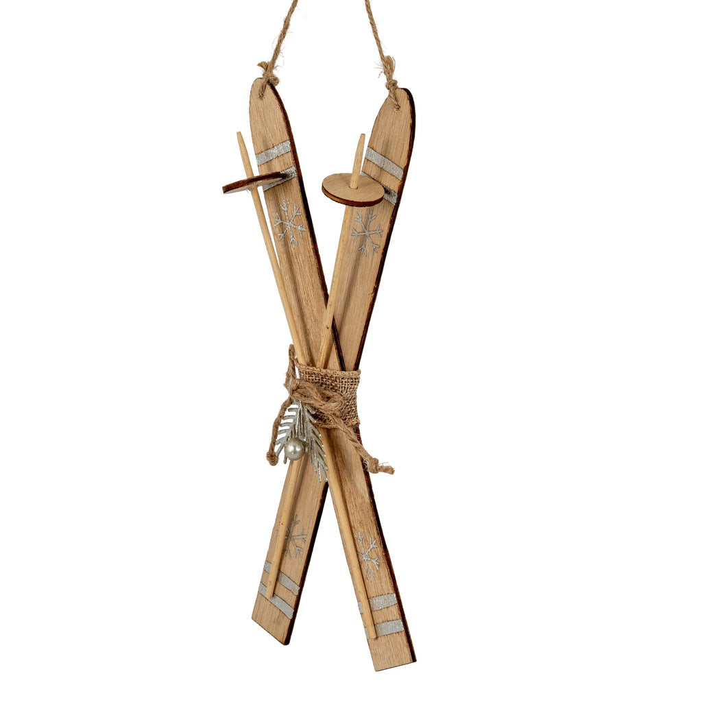 Large Natural Rustic Crossed Skis