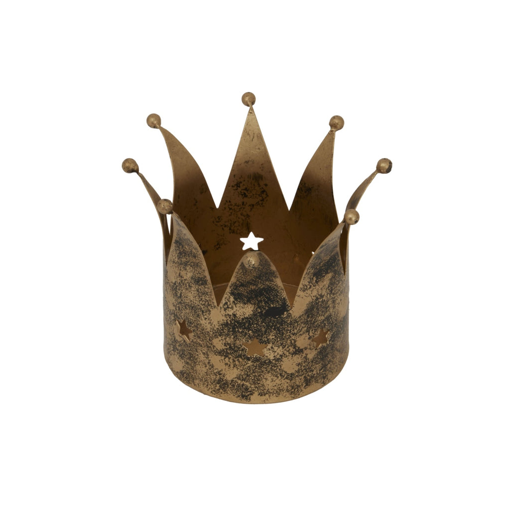 Antique Gold Crown Candle Holder