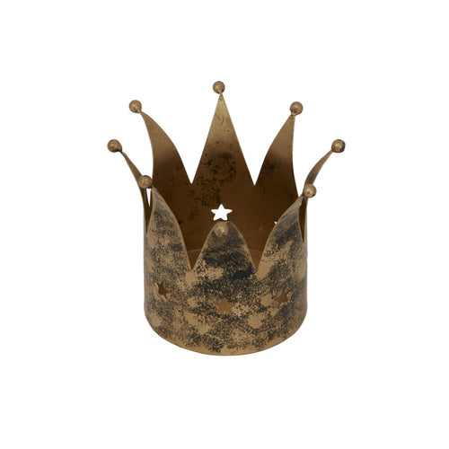 Antique Gold Crown Candle Holder