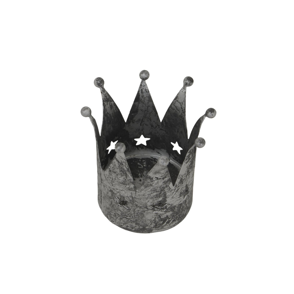 Antique Silver Crown Tealight Holder