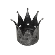 Antique Silver Crown Candle Holder