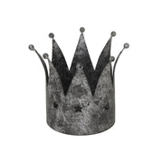 Antique Silver Crown Candle Holder