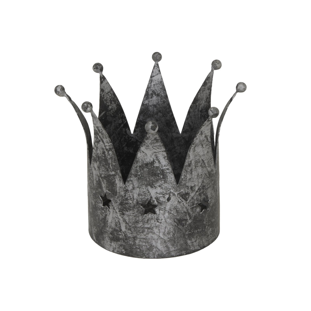 Antique Silver Crown Candle Holder