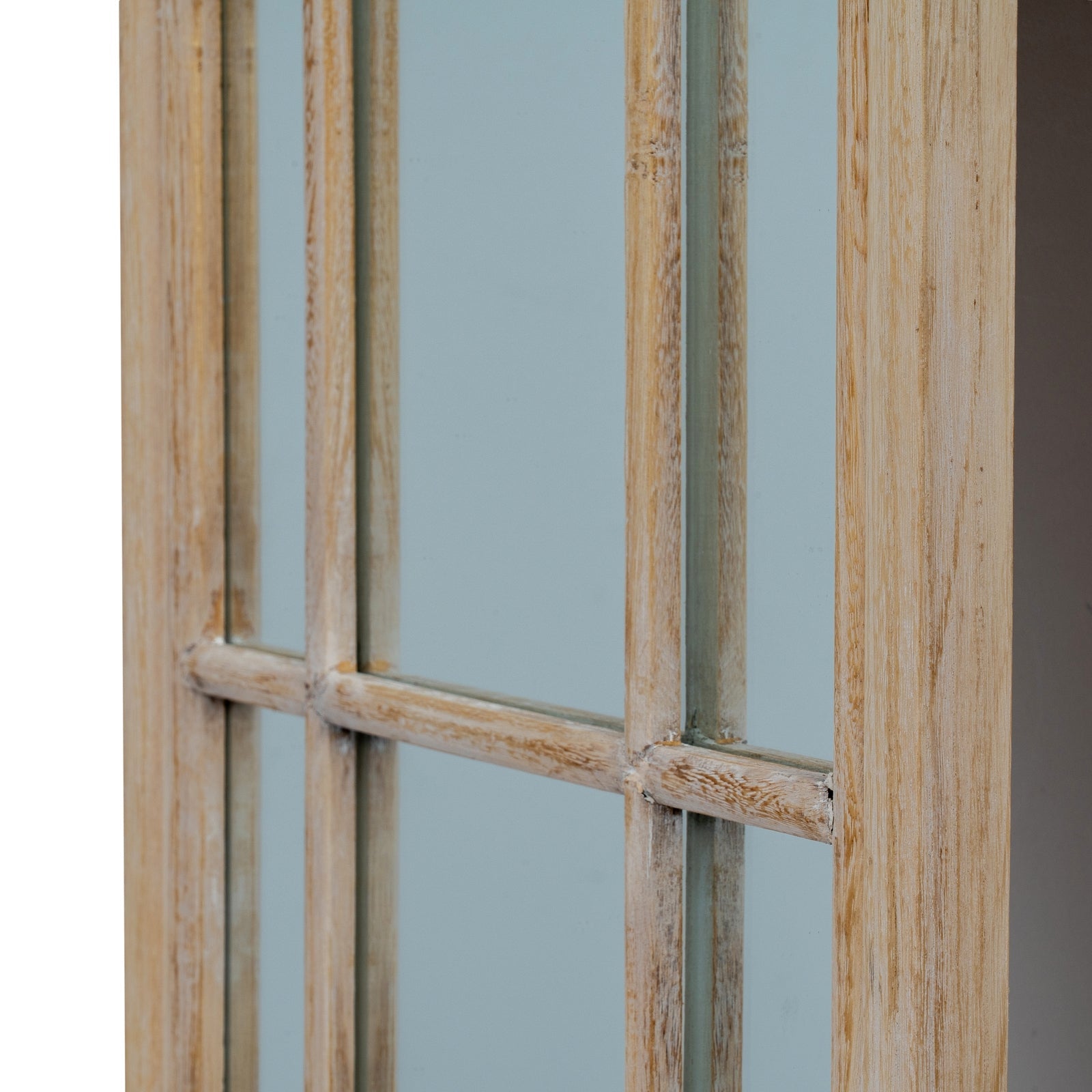 Washed Wood Tall Arched Window Mirror